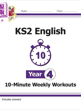 预售 英国CGP KS2 English 10-Minute Weekly Workouts - Year 4【中商原版】