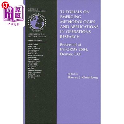 海外直订Tutorials on Emerging Methodologies and Applications in Operations Research: Pre 运筹学新兴方法和应用教程：