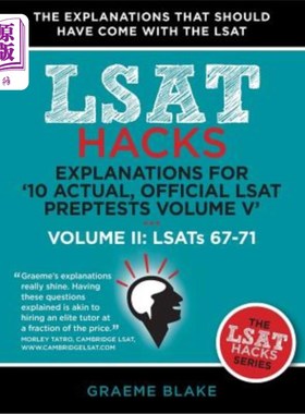 海外直订Explanations for '10 Actual, Official LSAT Preptests Volume V': Lsats 62-71 - Vo “10实际，官方LS