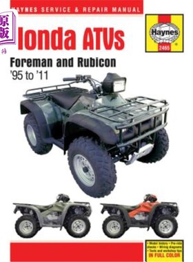 海外直订Honda Atvs Foreman and Rubicon '95 to '11 本田越野车福尔曼和卢比孔河95年到11年