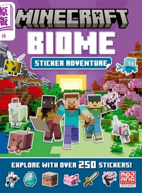预售 我的世界 生物群落探险贴纸书 英文原版 MC游戏周边书 Minecraft Biome Adventure Sticker Book Mojang AB