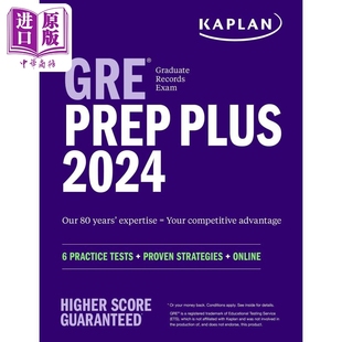 2024 6次模拟考试考试技巧在线练习卡普兰考试备考 中商原版 Test Kaplan Plus Prep GRE 2024年GRE考试备考指南 新版