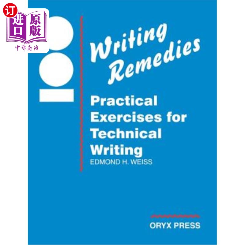 海外直订100 Writing Remedies: Practical Exercises for Technical Writing 100写作补救措施:技术写作实践练习