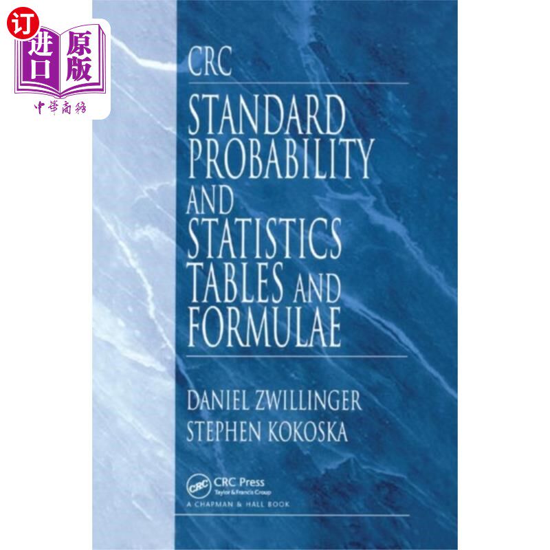 海外直订CRC Standard Probability and Statistics Tables a... CRC标准概率和统计表和公式