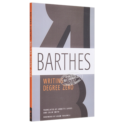 罗兰 巴特 写作的零度 英文原版 Writing Degree Zero Roland Barthes Adam Thirlwell 豆瓣高分推荐【中商原版】
