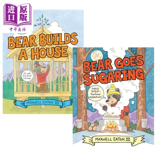 漫画风科普图画书 Builds 学做糖点Bear Goes House 学建造Bear 中商原版 英文原版 Sugaring 熊老师系列儿童绘本2册