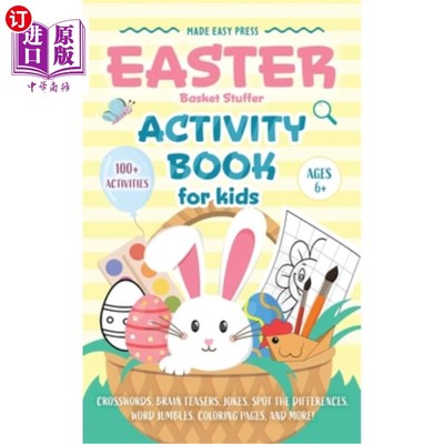 海外直订Easter Basket Stuffer Activity Book for Kids: The Ultimate Gift Book for Kids Ag 复活节篮子填塞活动书的孩子