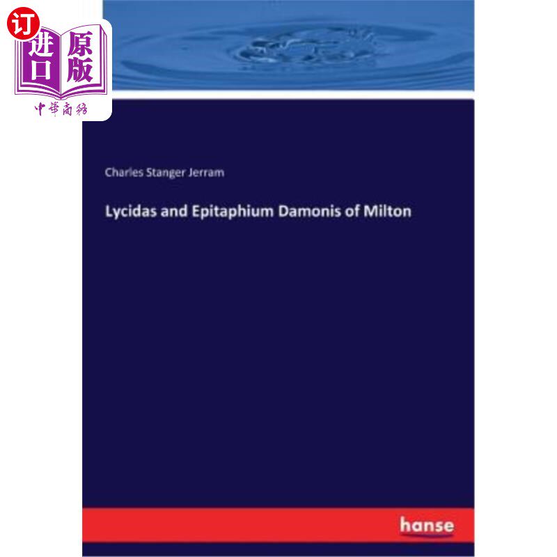 海外直订Lycidas and Epitaphium Damonis of Milton 石蒜属和弥尔顿上蚜