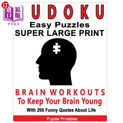 海外直订Sudoku Easy Puzzles Super Large Print: Brain Workouts To Keep Your Brain Young W 数独简易拼图超大字体：大脑