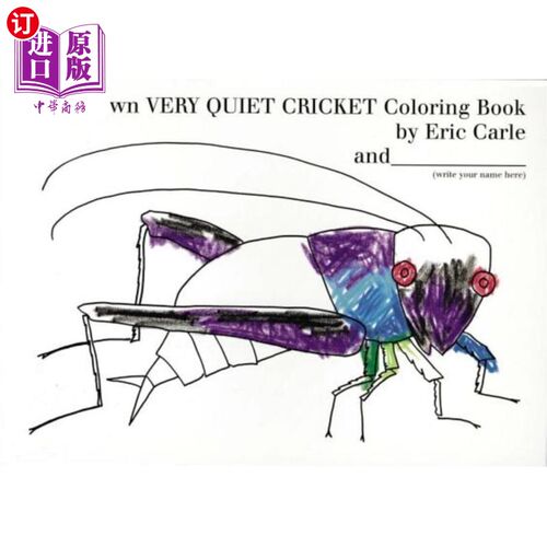 海外直订My Own Very Quiet Cricket Coloring Book 我自己的非常安静的蟋蟀着色书