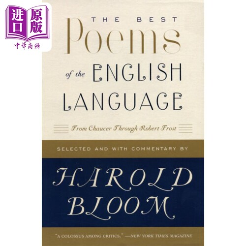 英语诗 The Best Poems of the English Language  From Chaucer Through 英文原版 Harold Bloom【中商原版】