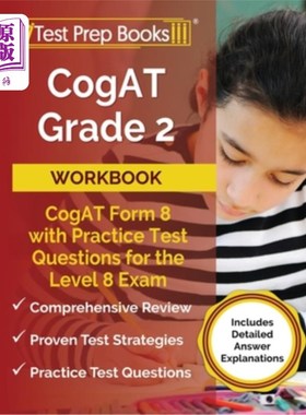 海外直订CogAT Grade 2 Workbook: CogAT Form 8 with Practice Test Questions for the Level  CogAT二级练习册