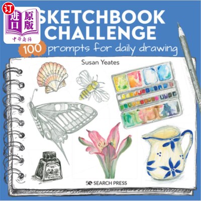 海外直订Sketchbook Challenge: 100 Prompts for Everyday Drawing 速写本挑战:100个日常绘画提示