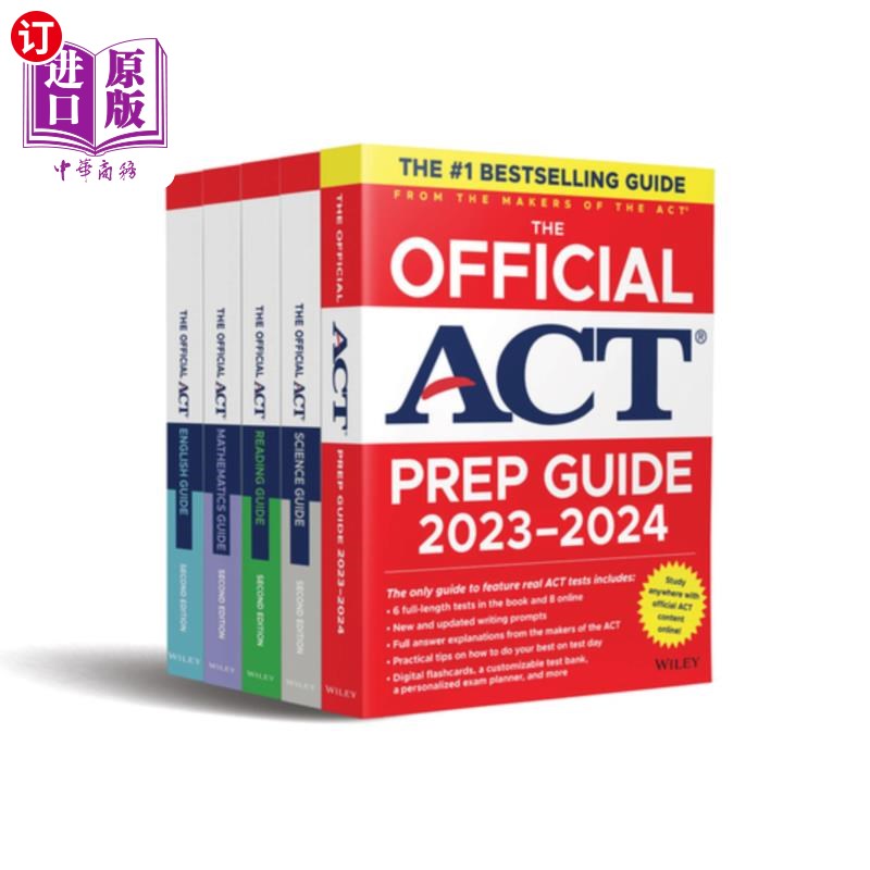 海外直订The Official ACT Prep& Subject Guides 2023-2024 Complete Set: Includes the Offi官方ACT准备和主题