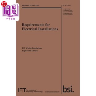 IET 要求 for Installations 2018 2022 海外直订Requirements 7671 W... Electrical 第18版 IET接线规则 电气安装