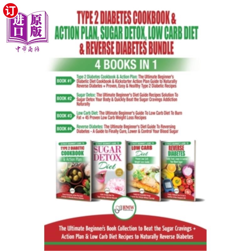 海外直订医药图书Type 2 Diabetes Cookbook & Action Plan, Sugar Detox, Low Carb Diet & Reverse Dia 2型糖尿病食谱和行