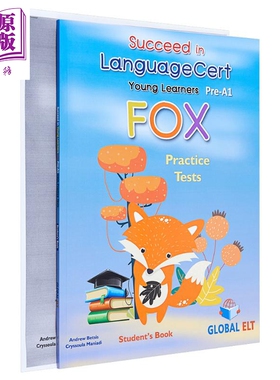 Succeed in LanguageCert Young Learners Fox CEFR Pre-A1 Practice Tests 朗思少儿英语考试练习套装教辅书含答案【中商原版】