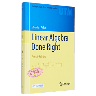 UTM 数学 线性代数应该这样学 Linear Algebra Done Right 英文原版 Sheldon Axler【中商原版】