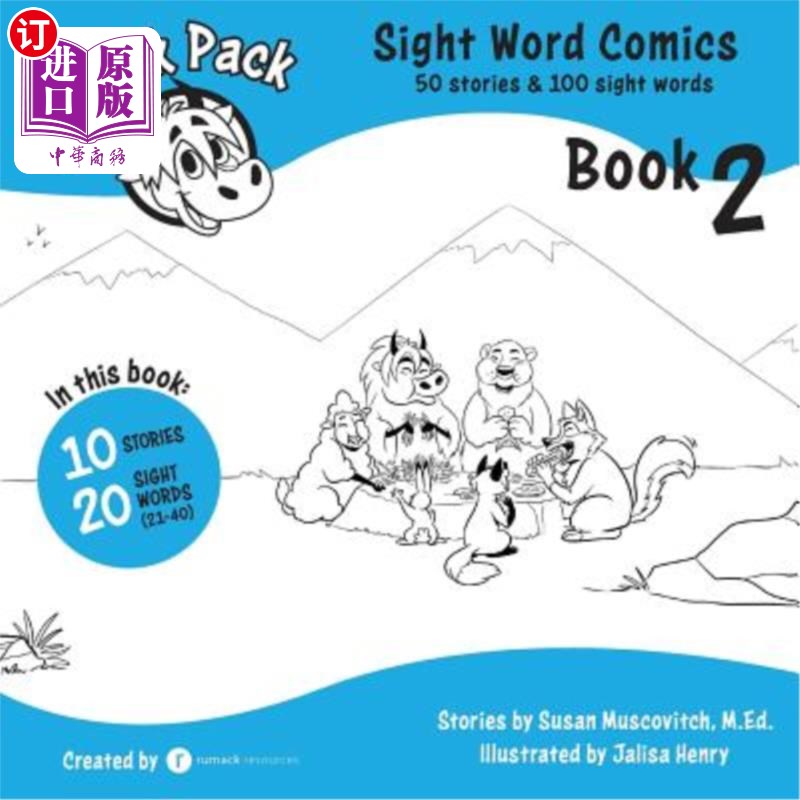 海外直订The Yak Pack: Sight Word Comics: Book 2: Comic Books to Practice Reading Dolch S 牦牛包：视觉单词漫画：第2 书籍/杂志/报纸 原版其它 原图主图