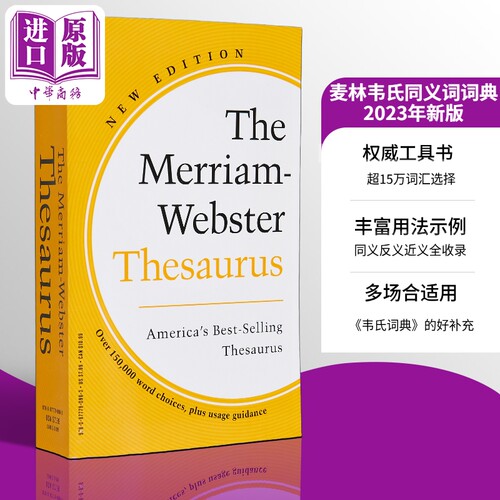 麦林韦氏同义词词典 2023年新版 The Merriam-Webster Thesaurus 2023 英文原版 英语字典 进口教辅参考书工具书【中商原版】