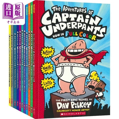 Captain Underpants Paperback Color Edition#1-11 内裤超人全彩版1-11册平装套装 英文原版学乐儿童幽默故事书【中商原版】