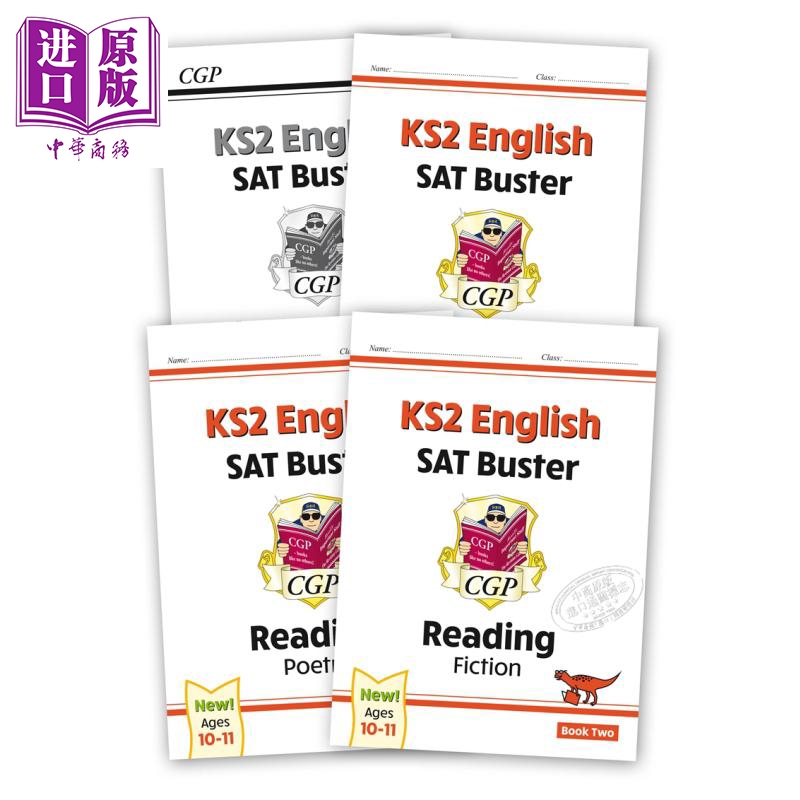 现货 CGP New KS2 English Reading SAT Buster Book 2 英国小学毕业考试阅读理解备考教辅4册套装2 10-11岁 有答案【中商原版】