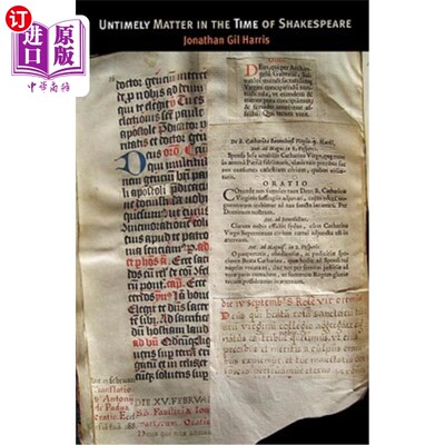 海外直订Untimely Matter in the Time of Shakespeare 莎士比亚时代不合时宜的事