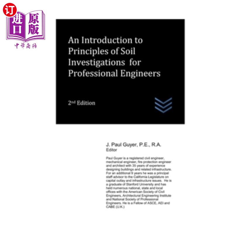 海外直订An Introduction to Principles of Soil Investigations for Professional Engineers 专业工程师土壤调查原理导论