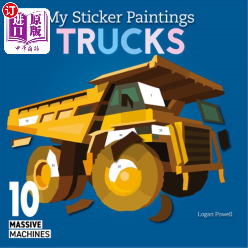 海外直订My Sticker Paintings: Trucks: 10 Massive Machines 我的贴纸画：卡车：10张很棒的画