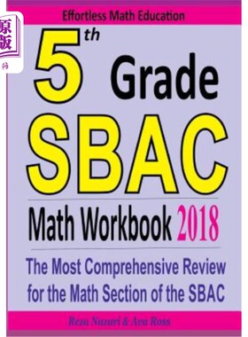 海外直订5th Grade SBAC Math Workbook 2018: The Most Comprehensive Review for the Math Se SBAC 2018五