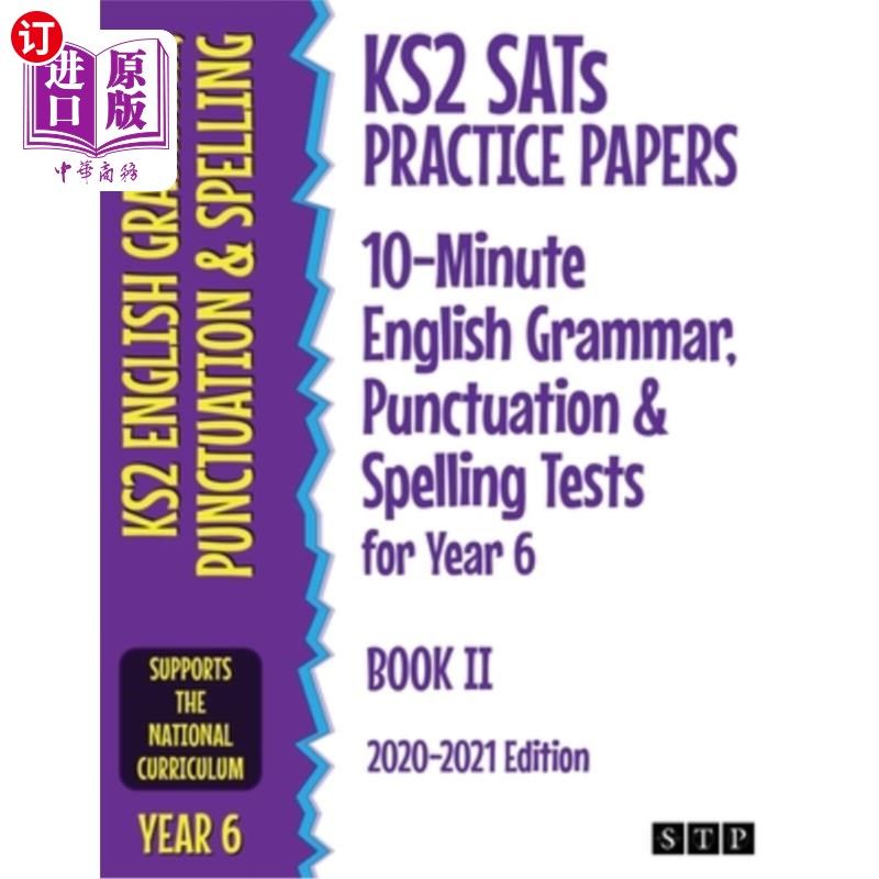 海外直订KS2 SATs Practice Papers 10-Minute English Grammar, Punctuation and Spelling Tes KS2 SATs练习