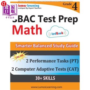 Grade Core Test 4th Length SBAC考试准备：4年级数学通 海外直订Sbac Full Math Prep Book Practice Common Online and