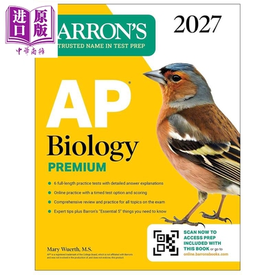 AP Biology Premium 2027 Prep Book with 6 Practice Tests + Comprehensive Review + Online Practice 巴朗AP【中商原版】