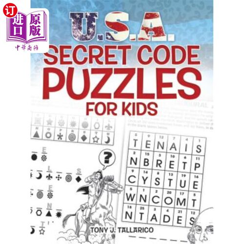 海外直订U.S.A. Secret Code Puzzles for Kids 美国儿童密码拼图