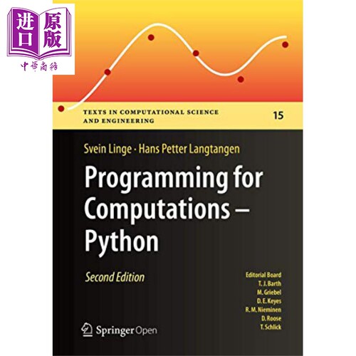 现货 计算编程 Python 使用Python 3.6的数值模拟介绍 第2版  Programming for Computations  英文原版 Svein Linge【中商原版】