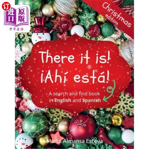 海外直订There it is! ?Ahi esta! Christmas edition: A search and find book in English and 它在那儿！你好问好!圣诞版