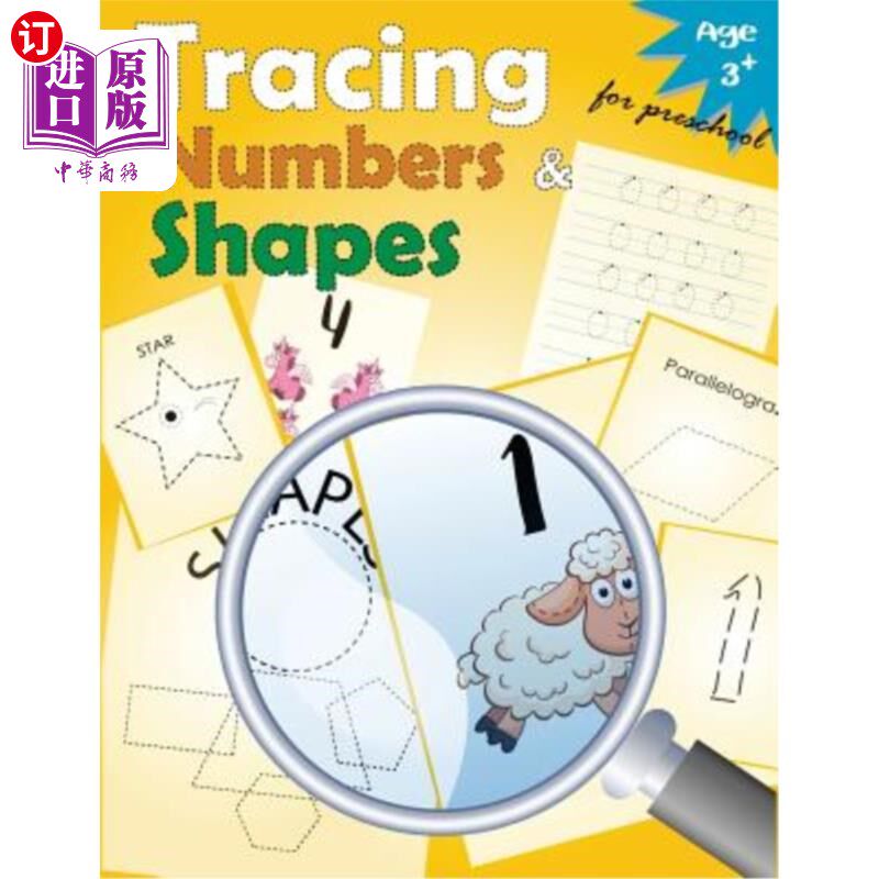 海外直订Tracing Numbers & Shapes for Preschool: Kindergarten Tracing Workbook 幼儿园追踪数字和形状：幼儿园追踪手册