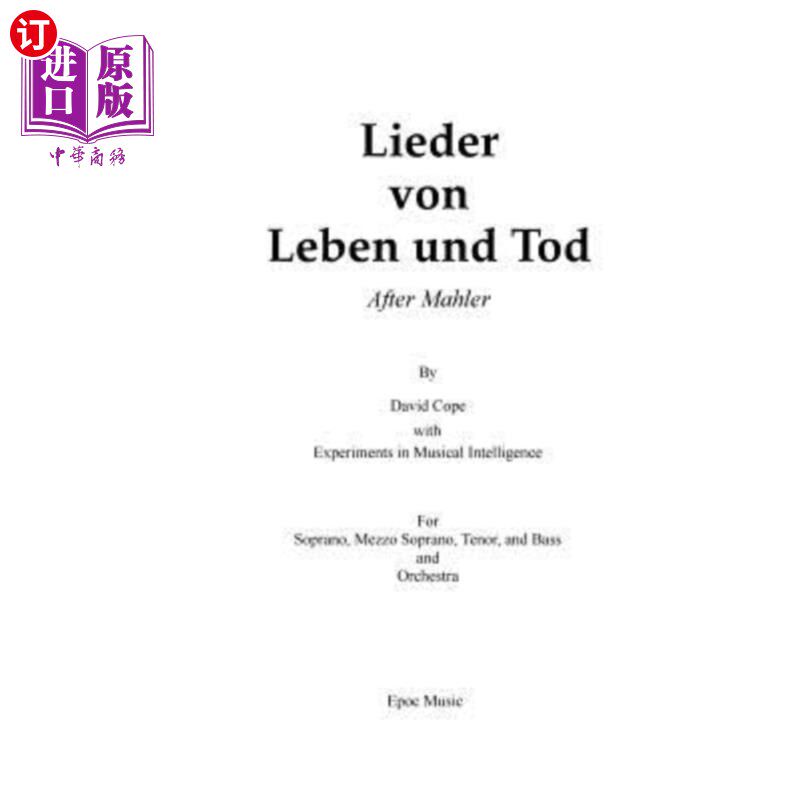 海外直订Lieder von Leben und Tod (after Mahler) 