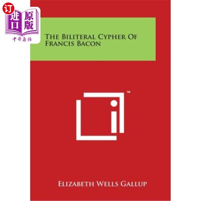 海外直订The Biliteral Cypher Of Francis Bacon 培根的双极密码