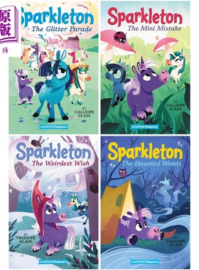 彩色章节书 独角兽的故事 4册 Sparkleton #2-5 英文原版 儿童绘本故事书 彩色插图 进口童书 Calliope Glass【中商原版】