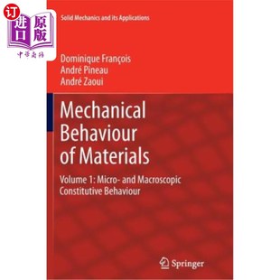 Constitutive 力学行为：第1卷：微 Materials Micro And Volume 材料 海外直订Mechanical Macroscopic Behaviour