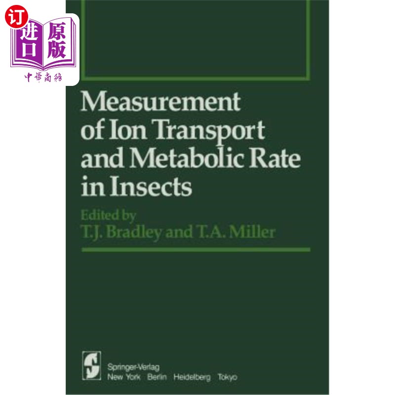 海外直订Measurement of Ion Transport and Metabolic Rate in Insects 昆虫体内离子转运和代谢率的测定