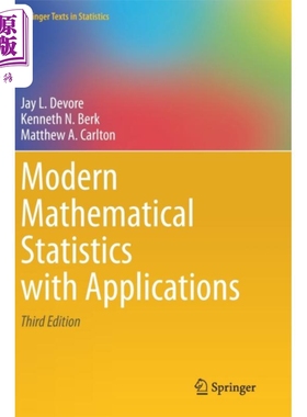 现货 现代数理统计及其应用 英文原版 Modern Mathematical Statistics with Applications Jay L DeVore【中商原版】