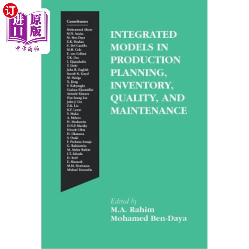 海外直订Integrated Models in Production Planning, Inventory, Quality, and Maintenance 生产计划、库存、质量和维护方面的集