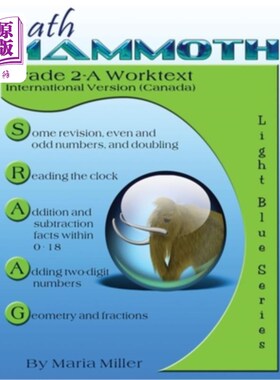 海外直订Math Mammoth Grade 2-A Worktext, International Version (Canada) 数学猛犸2-A级作业文本，国际版(加拿大)
