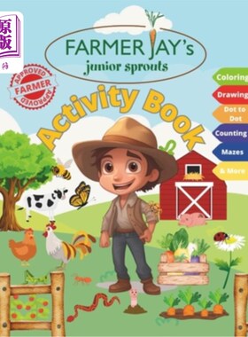 海外直订Farmer Jay's Junior Sprouts Activity Book 农民杰伊的少年芽活动手册