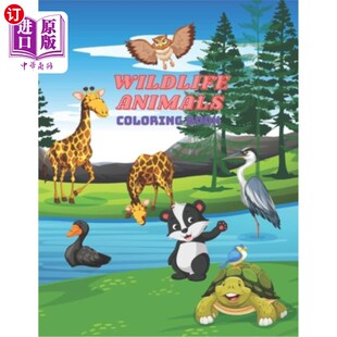 Book Coloring 野生动物着色书 Animals 海外直订Wildlife