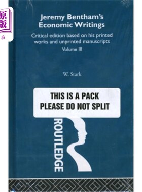 海外直订Jeremy Bentham's Economic Writings 边沁的经济学著作