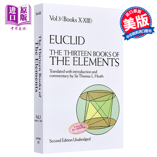 几何之父欧几里得代表作 英文原版 Elements Books 欧几里得：几何原本3 Thirteen Euclid Volume 中商原版