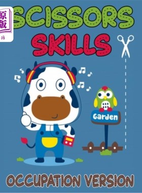 海外直订Scissors Skills Occupation Version: Cut and Paste Activity Book for Kids, Toddle 剪刀技能职业版:剪切和粘贴